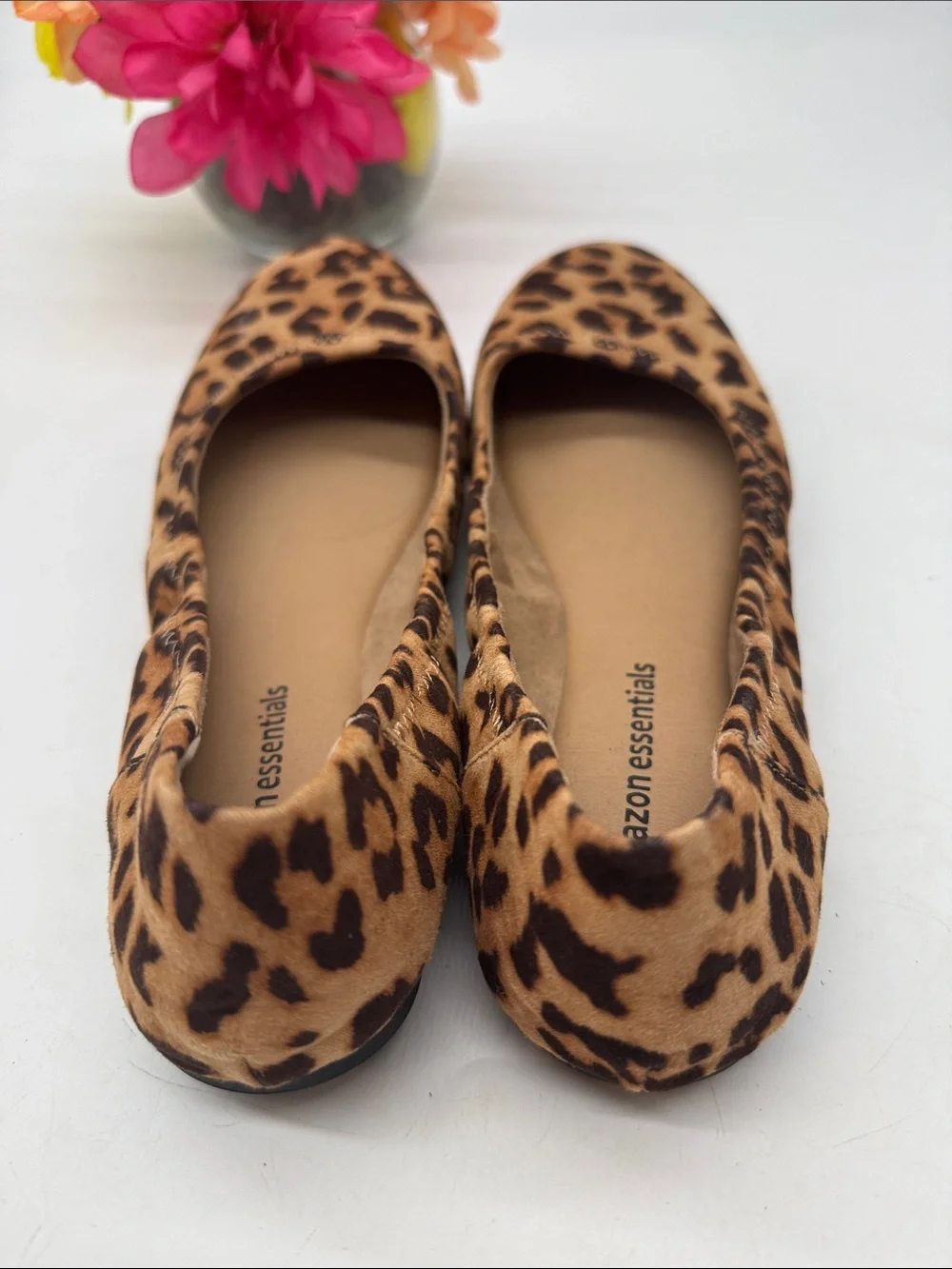 Amazon Essentials Leopard Print Ballet Flats - Tan & Black BFL10086 - Picture 3 of 7